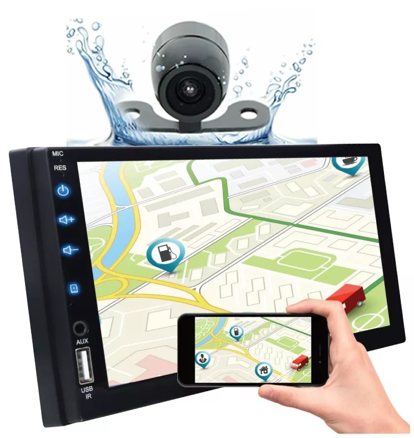 Picture of Touch 618914 7&apos; Touch Screen Car Stereo Apple Carplay Android Auto AM FM Radio Player+Camera