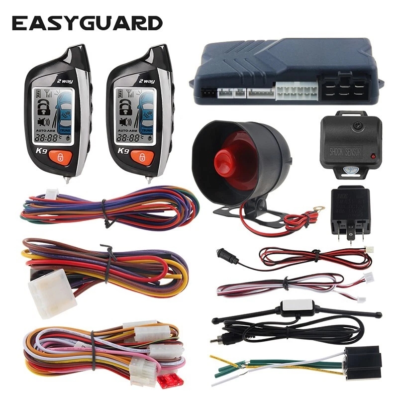 Picture of EASYGUARD Risnat EASYGUARD 2 way car alarm system remote start turbo timer shock sensor lcd play