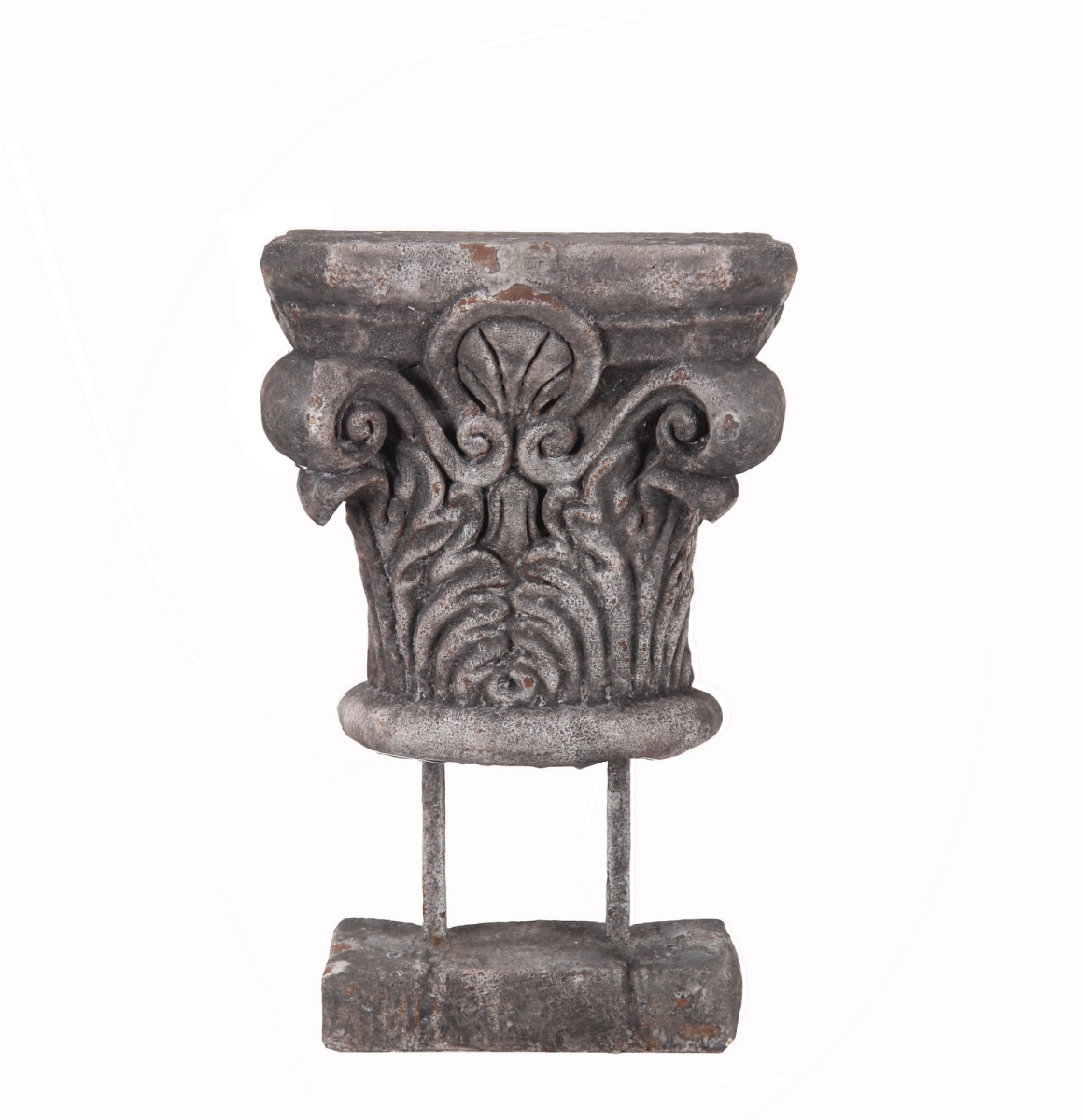 10.5 x 5.5 x 16 in. Ceramic Decor on Stand, Grey