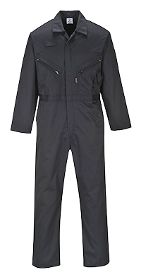 Picture of Portwest C813BKRL Zip Boilersuit, Black - Large