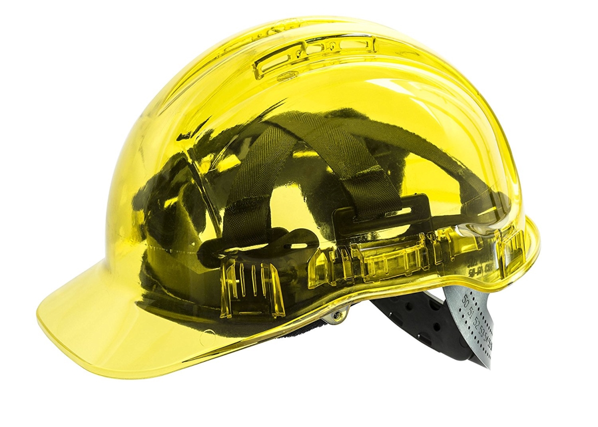 Picture of Portwest PV64YER Peak View Ratchet Translucent Hard Hat&#44; Yellow