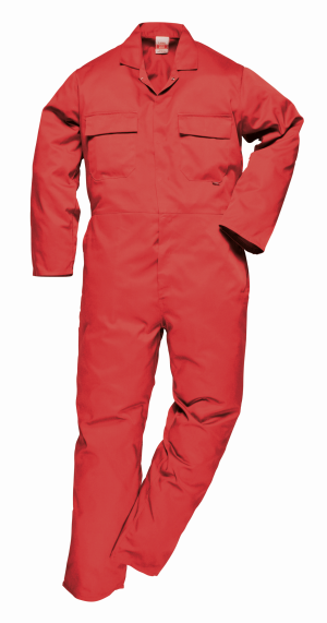S999RERL Euro Work Boilersuit, Red, Large