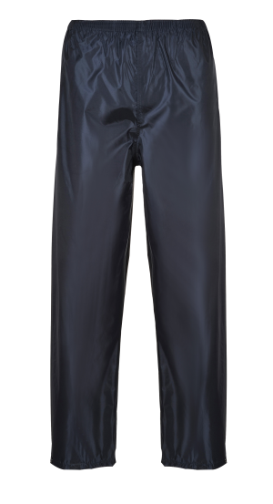 Rain Pants, 100% Polyester, PVC Coated, Elastic Closure, Black, Size 2XL