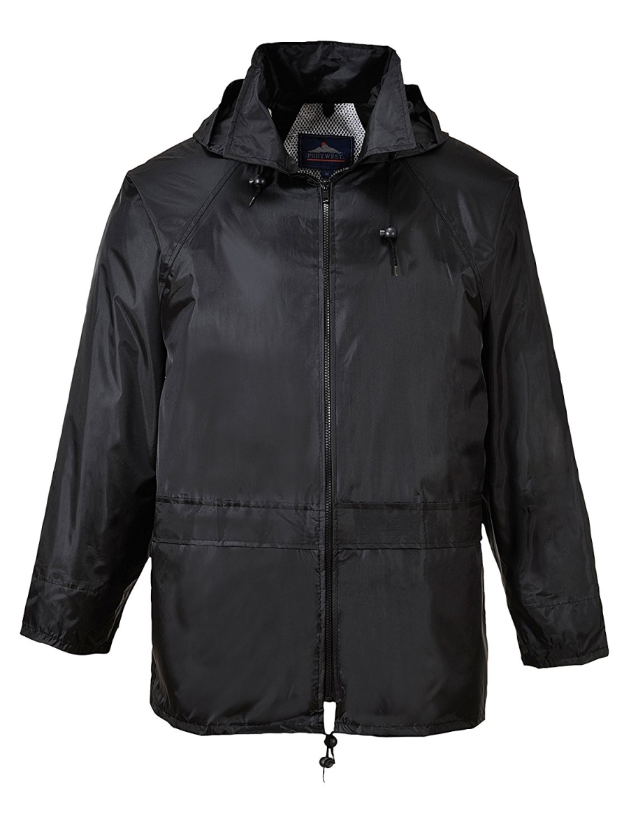 Portwest Black Classic Rain Jacket - Size 2XL - US440BKRXXL