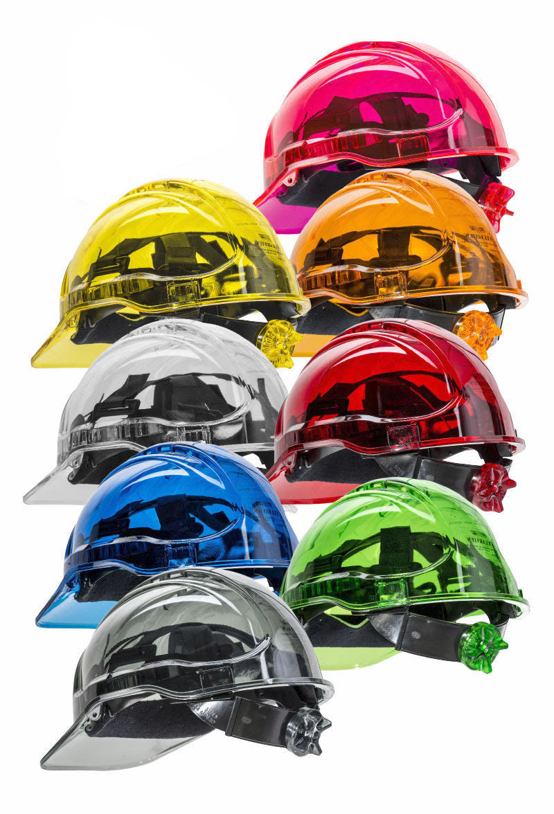 Picture of Portwest PV64ORR Peak View Plus Safety Helmet Ratchet Polycarbonate Work Hard Hat