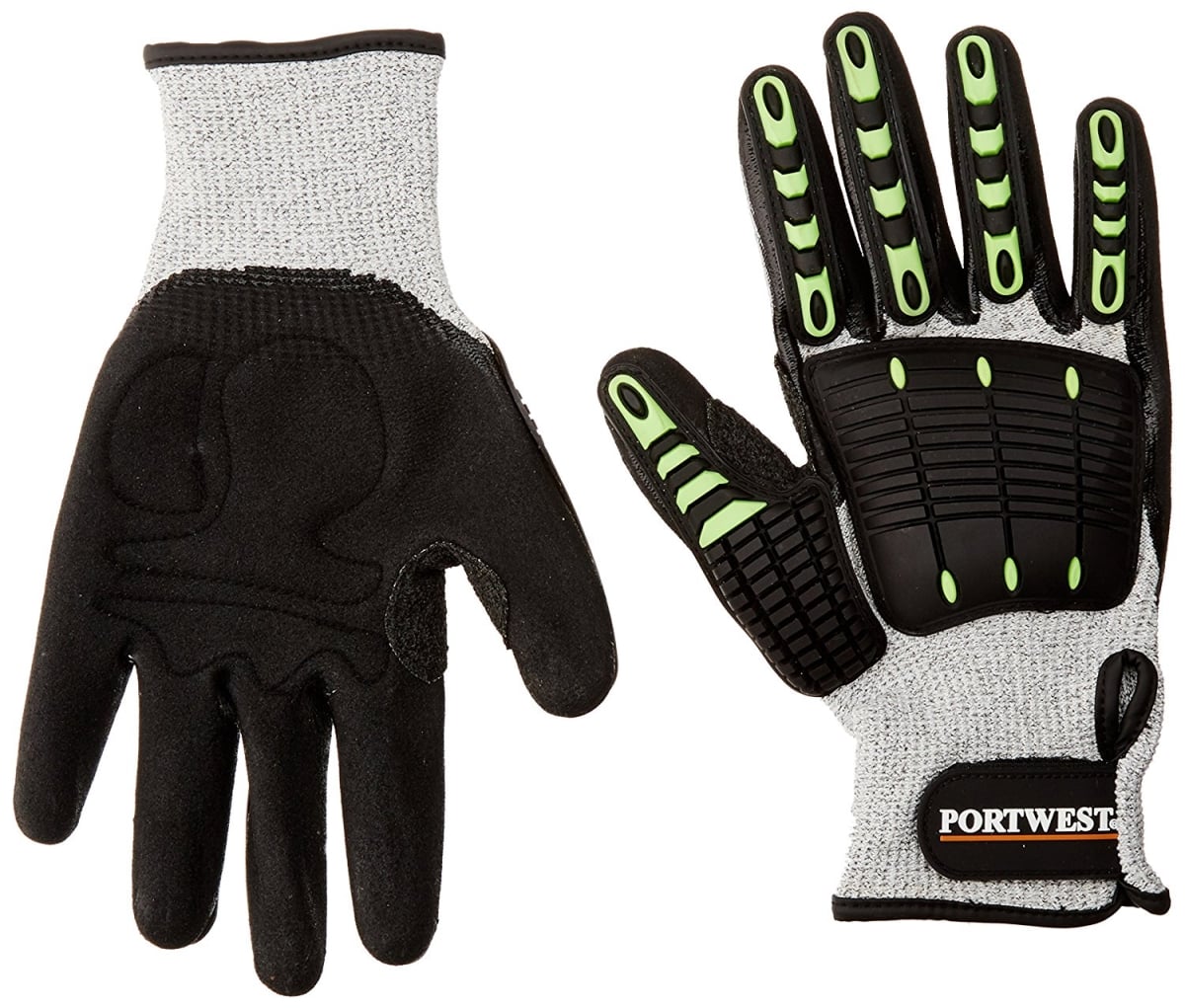 A722G8RS Anti Impact Cut Resistant Glove, Grey & Black - Small