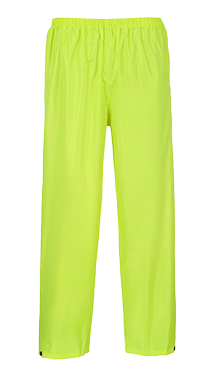 Rain Pants, 100% Polyester, PVC Coated, Elastic Closure, Black, Size M