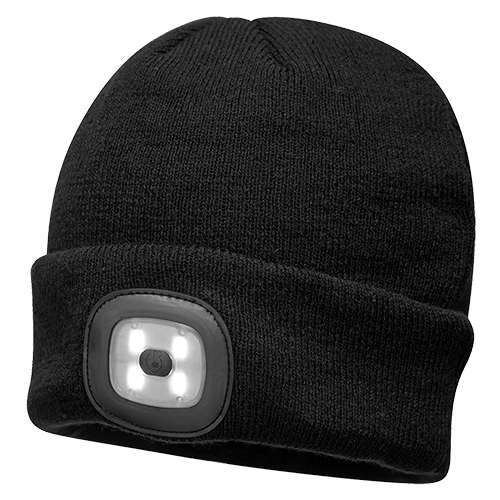 Portwest Black Rechargeable LED Beanie - B029BKR