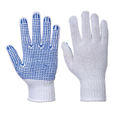 Fortis Polka Dot Glove, White on Blue - Small