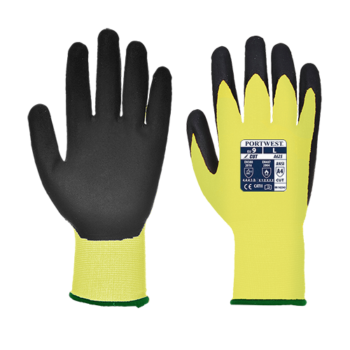 Picture of Portwest A625Y8RXL Vis-Tex PU Cut Resistant Glove&#44; Yellow & Black - Extra Large