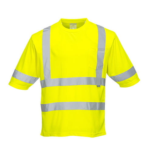 Dayton Class 3 T-Shirt, Class 3, Type R, 100% Polyester, Yellow, 6XL