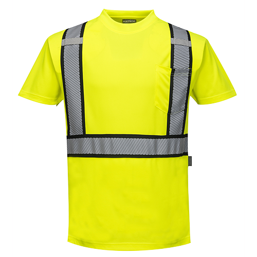 S395YBR6XL Detroit Short Sleeved T-Shirt, Yellow & Black - 6XL