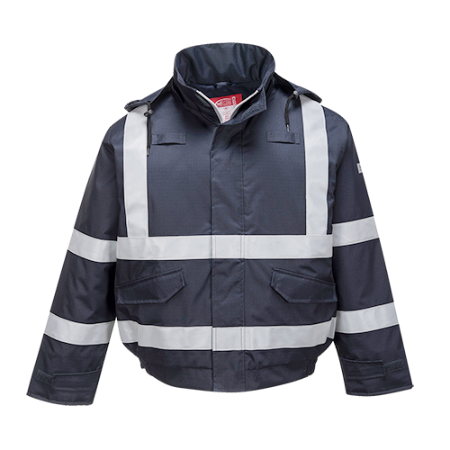 S783NAR6XL Bizflame Bomber Jacket - Navy, 6XL
