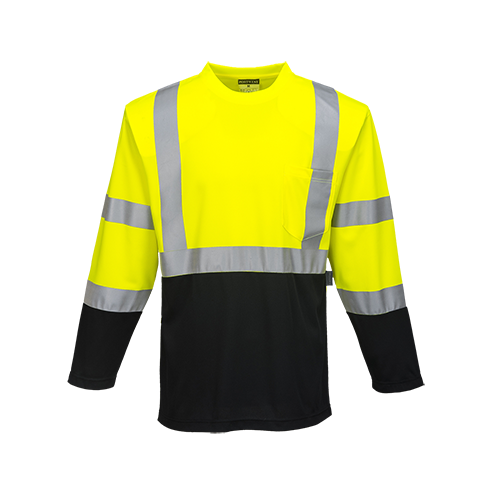Laguna Long-Sleeved T-Shirt, Class 3, Type R, 100% Polyester, Yellow/Black, 6XL