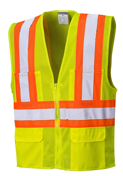 Tulsa Contrast Hi-Vis Vest - Yellow, 5XL