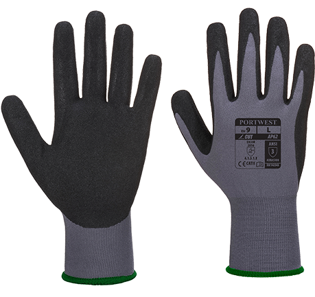 AP62G8RS Dermiflex Aqua Glove, Grey & Black - Small, Regular