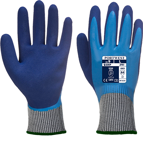 AP81B4RS Liquid Pro HR Cut Glove, Blue & Blue - Small, Regular