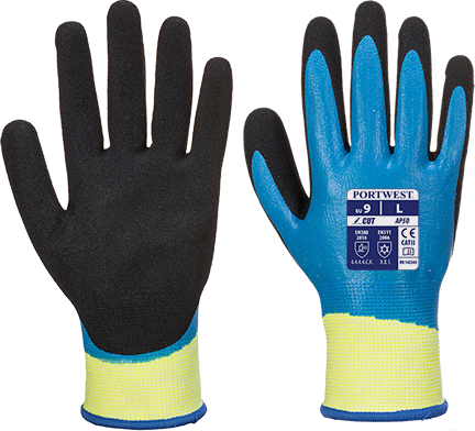 AP50B8RS Aqua Cut Pro Glove, Blue & Black - Small