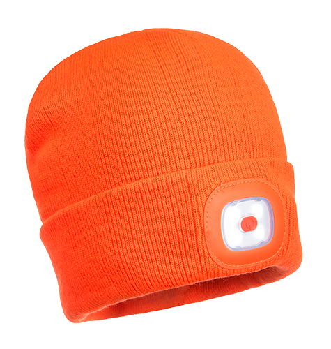 Portwest Orange Rechargeable LED Beanie - B029ORR