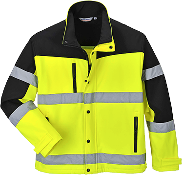 US429YBRS 2 Tone Softshell Jacket, Yellow & Black - Small
