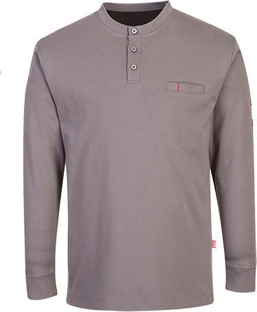 FR32GRRXL FR Antistatic Henley T-Shirt - Extra Large - Grey