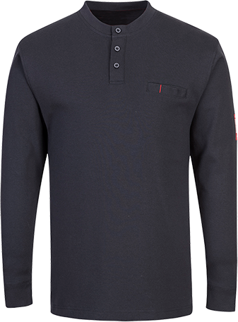 FR32NARS FR Antistatic Henley T-Shirt - Small - Navy