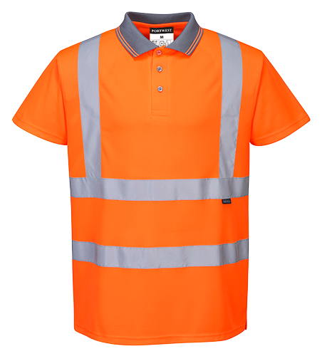 Hi-Vis S/S Polo Shirt RIS, Class 2, Type R, 100% Polyester, Orange, 5XL-Tall