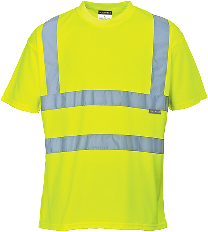 Hi-Vis T Shirt, Class 2, Type R, 100% Polyester, Yellow, 6XL-Tall