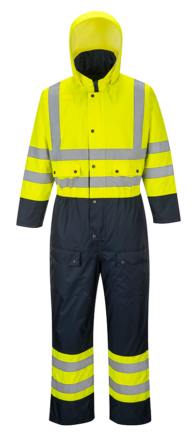 Contrast Coverall Lined - 7XL - Yellow & Navy