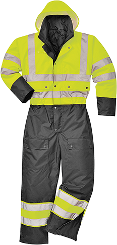Contrast Coverall Lined - 7XL - Yellow & Black