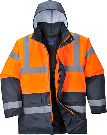 Hi-Vis Contrast Traffic Jacket - 7XL - Orange & - Navy