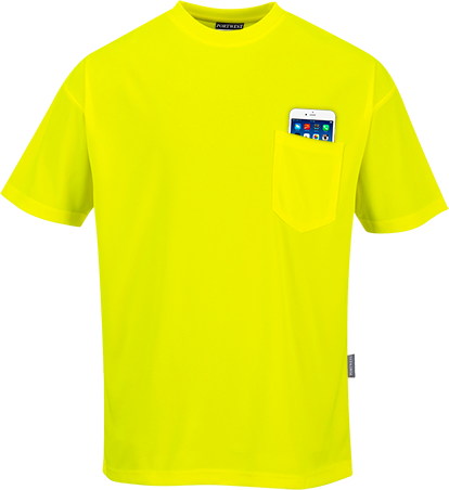 Short Sleeve Moisture Wicking T-Shirt, 100% Polyester, Yellow, M