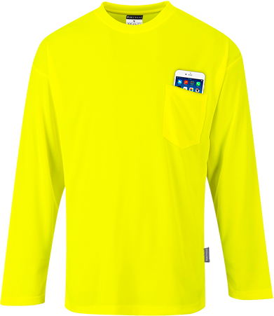 Long Sleeve Moisture Wicking T-Shirt, 100% Polyester, Orange, XL