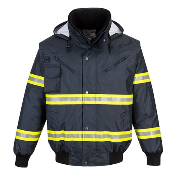 F126NAR5XL Iona Enhanced Bomber Mens Jacket, Navy - 5XL