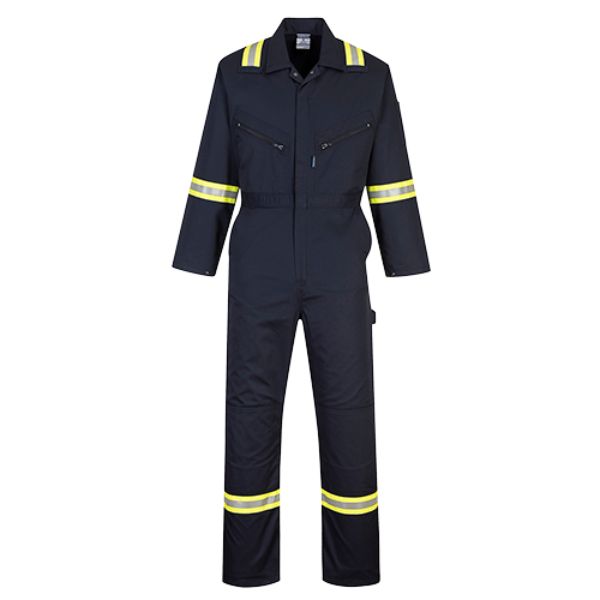 Iona Coverall, 65% Poly/35% Cotton, 7 oz., Xtra Enhanced, Navy, 6XL