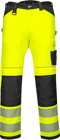 Hi-Vis Work Trousers - Yellow & Black - UK30 EU46 F - Durable Comfort