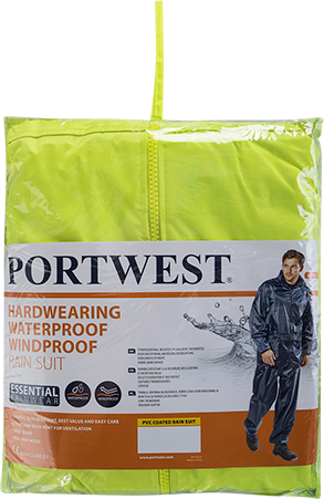 Hi-Vis Rain Jacket, 100% Polyester, Yellow/Black, 3XL