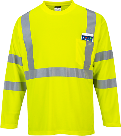 Hi-Vis Long Sleeved T-Shirt, Class 3, Type R, 100% Polyester, Yellow, 2XL-Tall