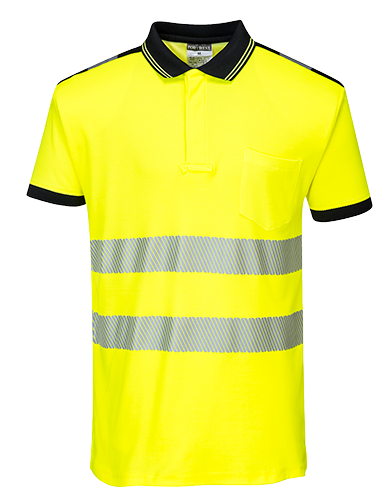 PW3 Hi-Vis Sweatshirt, Class 2, Type R, 100% Polyester, Yellow/Black, S