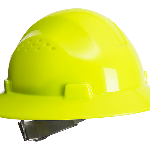 PW52YEH Premier Vented Full Brim Hi-Vis Hard Hat - Yellow