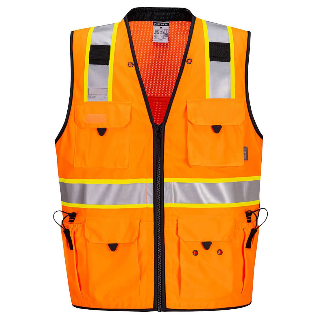US376OBRXL Expert Pro Surveyor Vest, Orange & Black - Extra Large