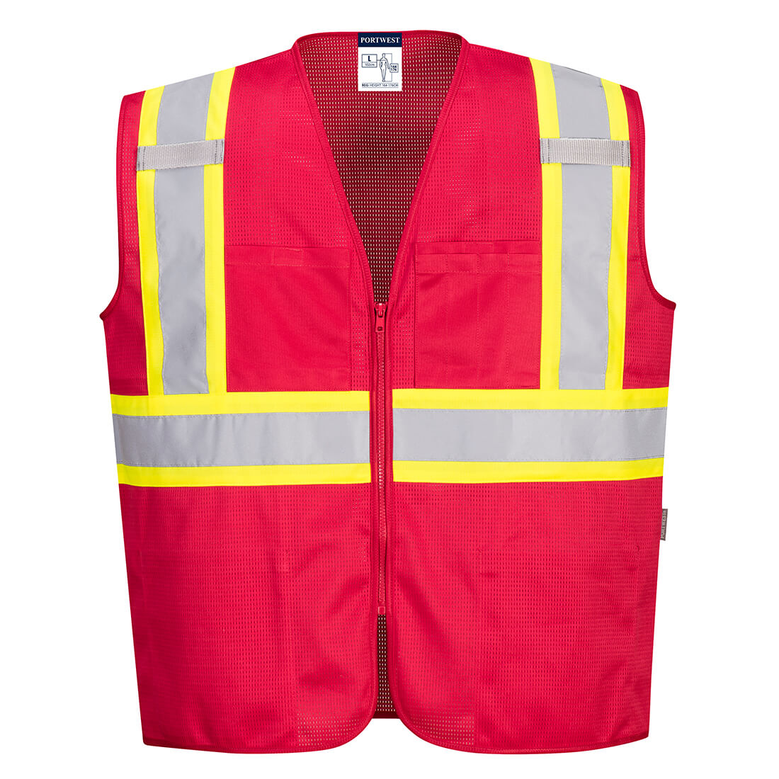 US391RER5XL Iona Plus Mesh Vest, Red - 5XL