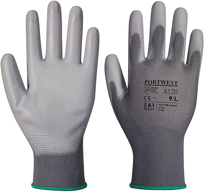 VU120G7RS Vending PU Palm Glove, Gray - Small