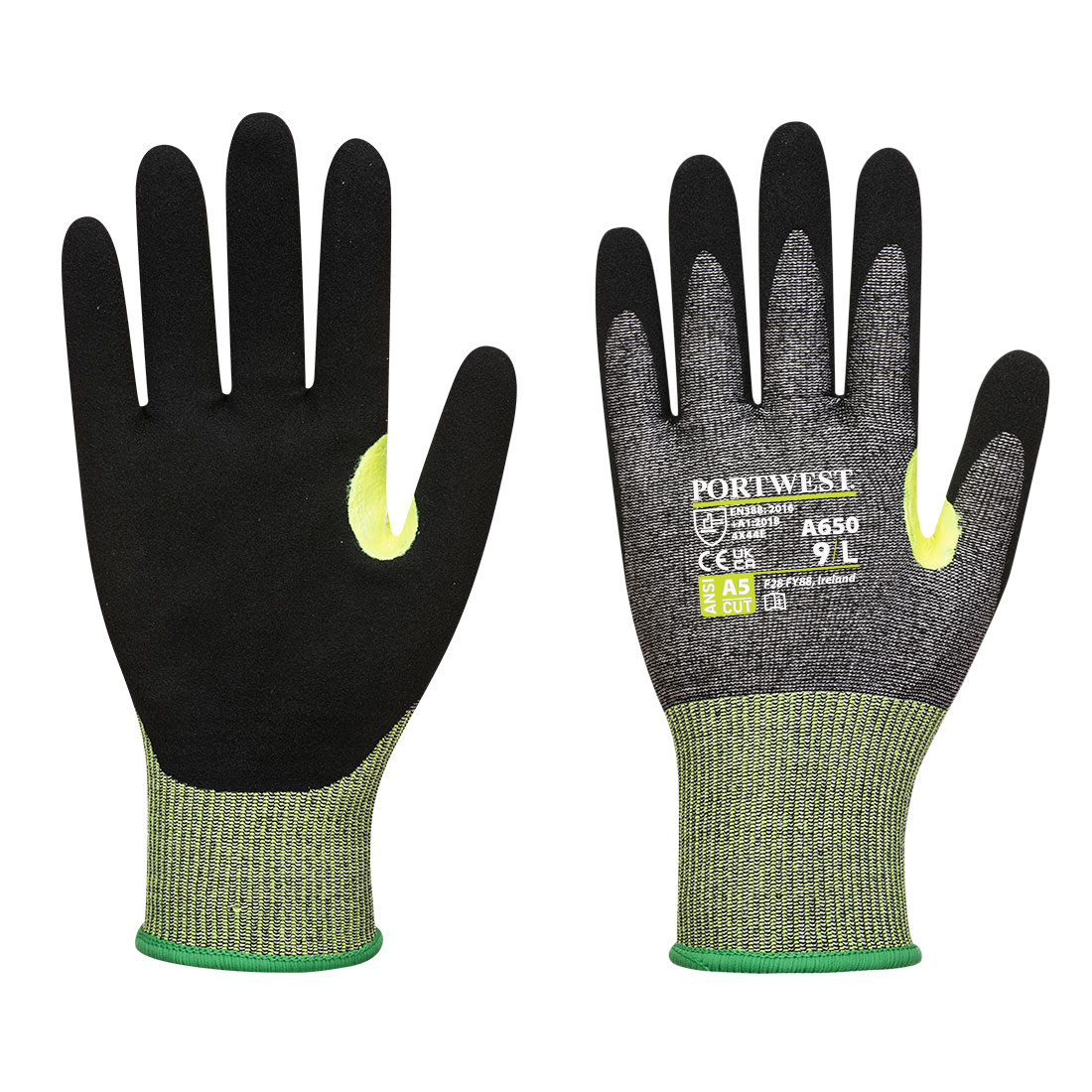 A650G8RS CS VHR15 Nitrile Foam Cut Glove, Gray & Black - Small