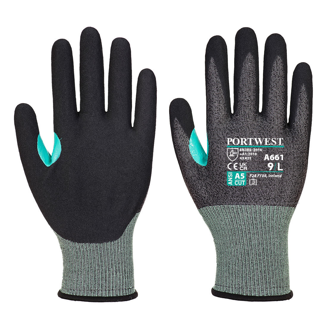 A661K8RXL CS VHR18 Nitrile Foam Cut Glove, Black - Extra Large