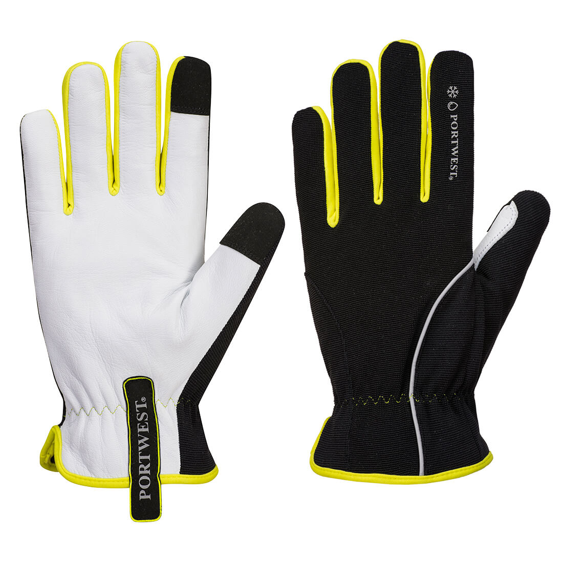 A776BKYL PW3 Winter Glove, Black & Yellow - Large