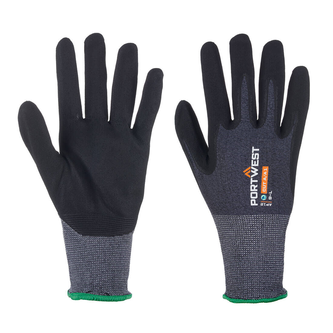 AP12G8RS Micro Foam Gloves, Gray & Black, Small - Pack of 12