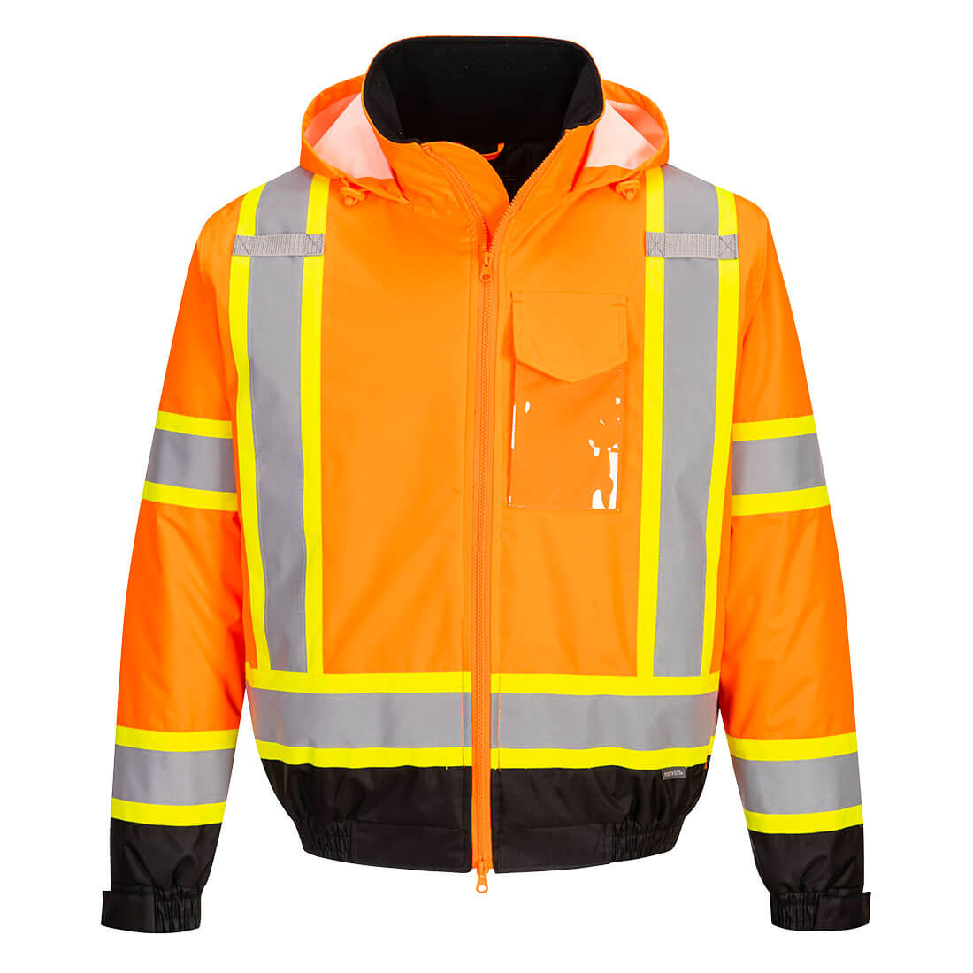 CA160OBR4XL Hi-Vis X Back Bomber Jacket, Orange & Black - 4XL
