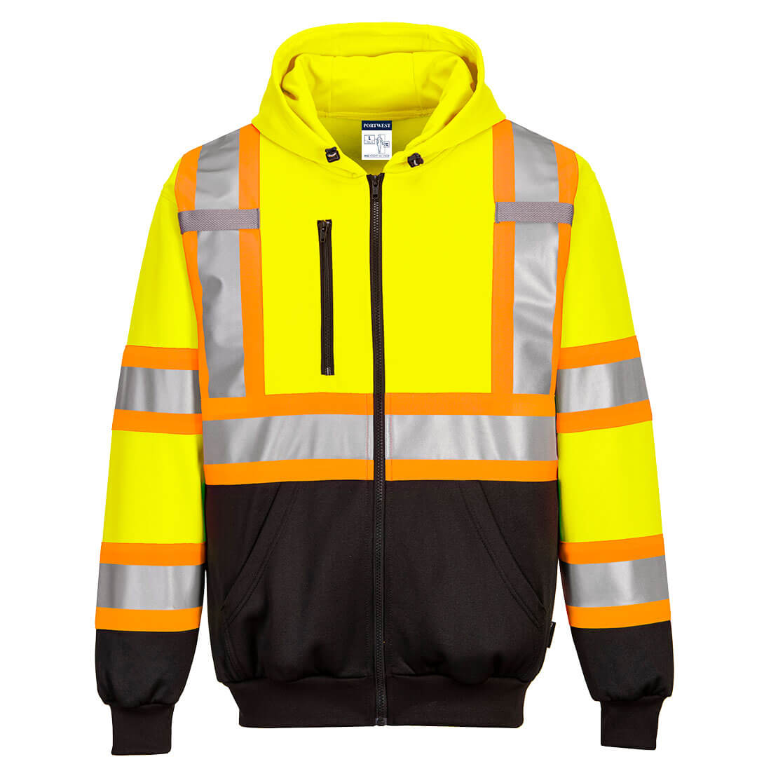 CA170YERM Contrast Tape Hoodie, Yellow & Black - Medium
