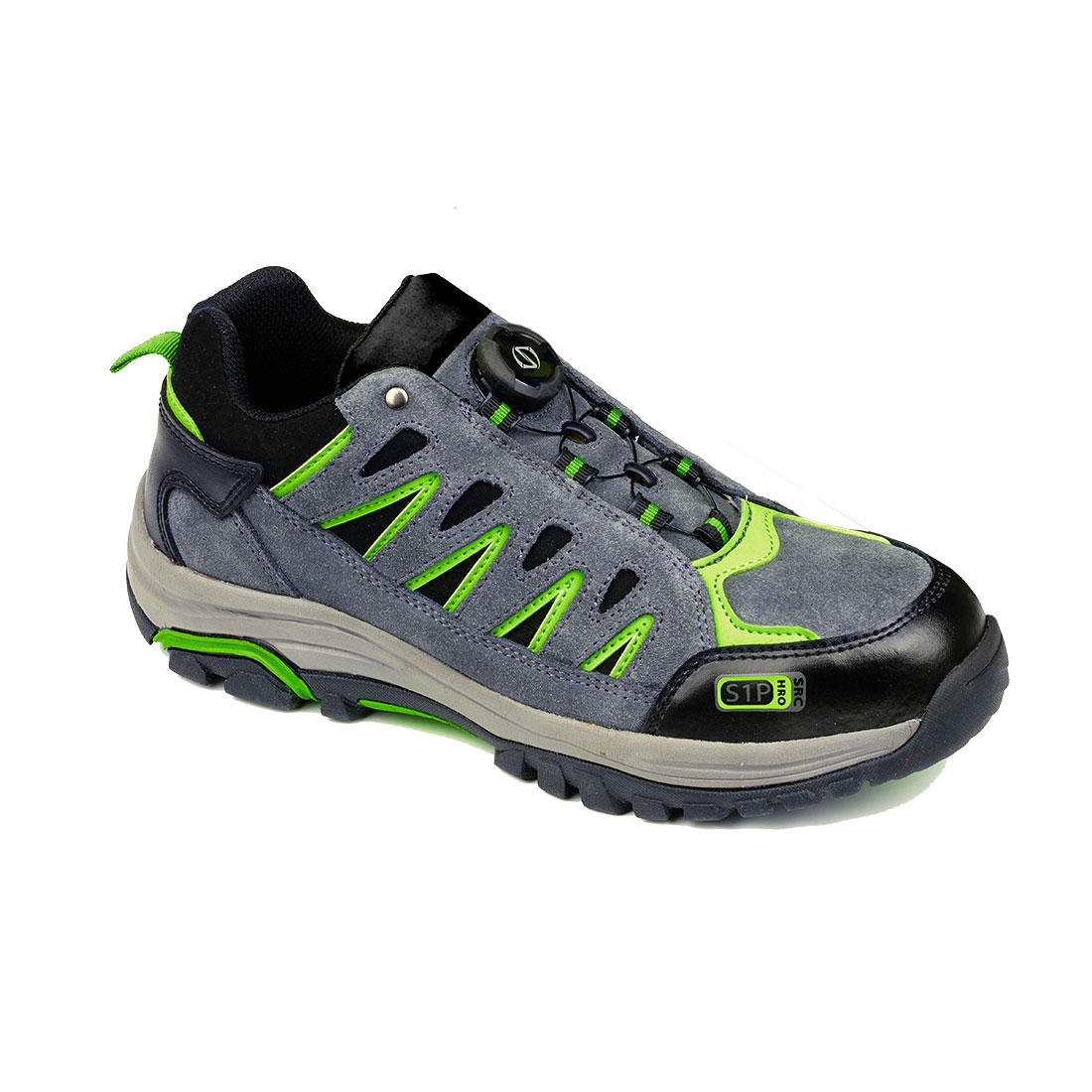 FT18GGN46 Mens Steelite Wire Lace S1P HRO Safety Sneaker, Gray & Green - Size 46 -  Portwest